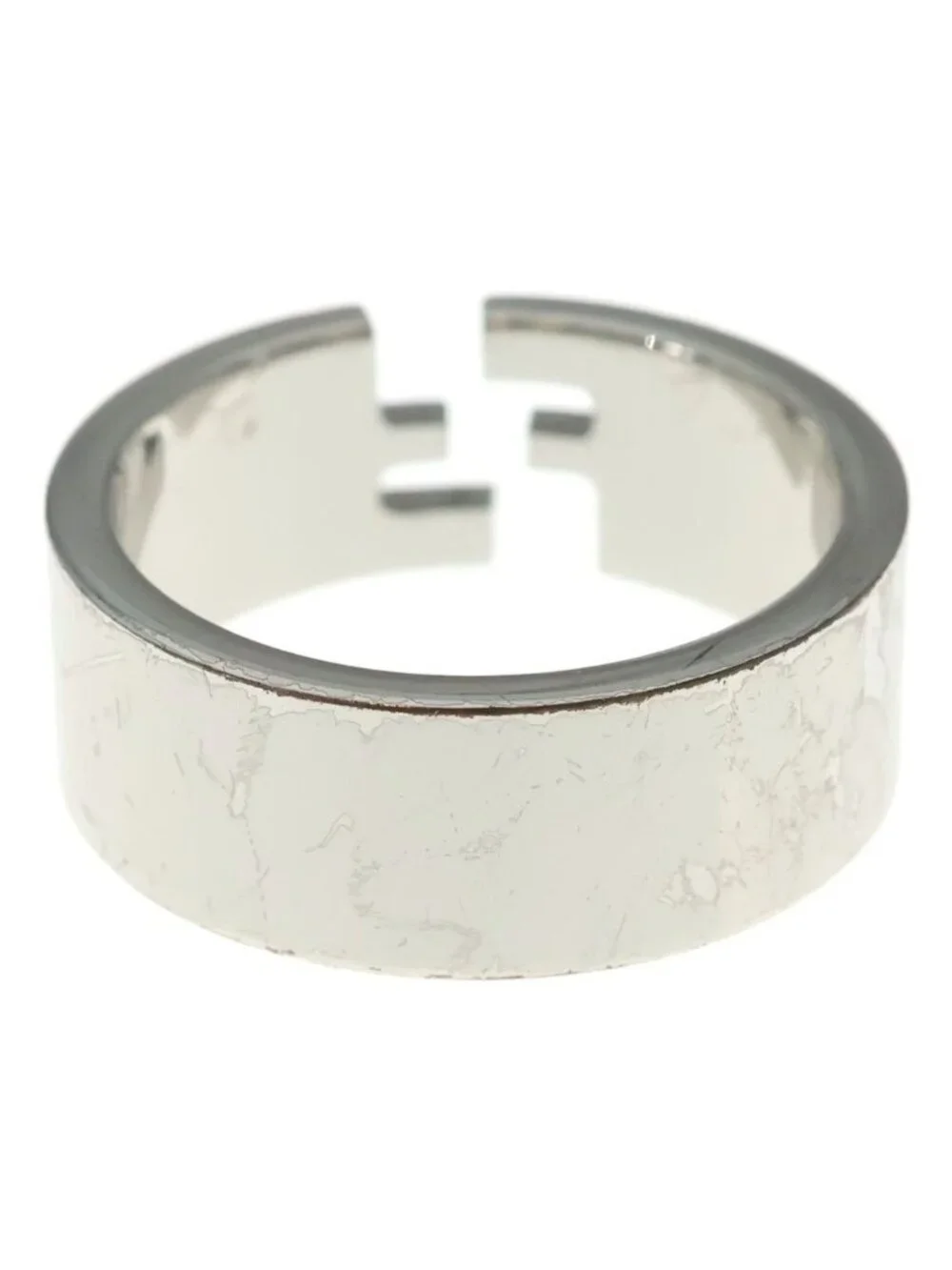 Fendi FF Logo Ring Silver Metal
